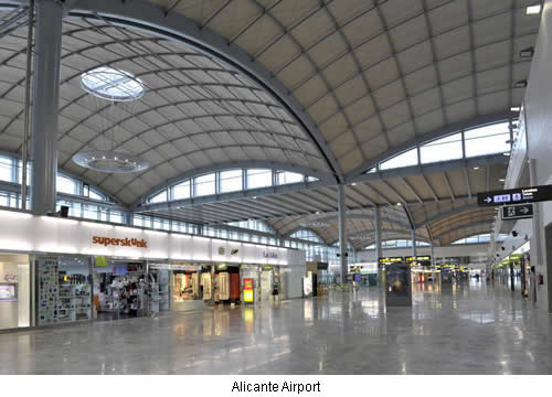Inside the new terminal at Alicante Airport, Costa Blanca. The perfect gateway to property in Costa Blanca Spain.