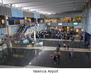 Valencia Airport - also known as Manises Airport. Valencia airport is commonly used to reach Spanish property in Costa Blanca